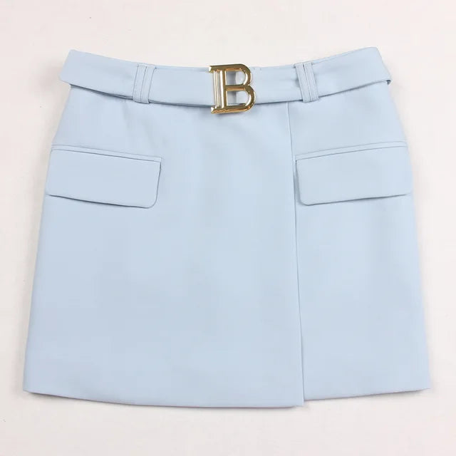 HarleyFashion 6 Colors Hot Summer Popular A-line Sexy Women Mini Skirt with Belt