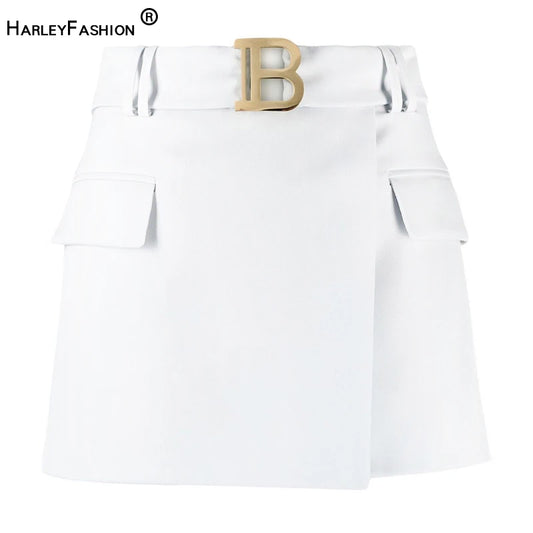 HarleyFashion 6 Colors Hot Summer Popular A-line Sexy Women Mini Skirt with Belt